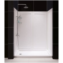 SlimLine Shower Installation Package with 76-3/4" High x 60" Wide x 36" Deep Shower Walls and 36" by 60" Single Threshold Shower Base