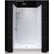 SlimLine Shower Installation Package with 76-3/4" High x 48" Wide x 36" Deep Shower Walls and 36" by 48" Single Threshold Shower Base