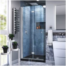 Aqua Fold 74-3/4" H x 36" W x 36" D Bi-Fold Frameless Shower Enclosure with Clear Glass and 36" x 36" Shower Base