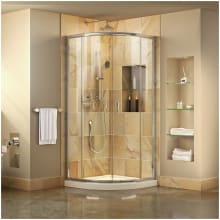 Prime 36" Wide x 74 3/4" High Semi-Frameless Clear Glass Sliding Shower Enclosure - Includes Shower Base