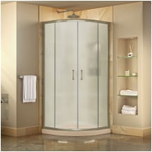 Prime 36" Wide x 74 3/4" High Semi-Frameless Frosted Glass Sliding Shower Enclosure - Includes Shower Base