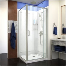 Flex 76-3/4" High x 36" Wide x 36" Deep Pivot Framed Shower Enclosure with Clear Glass, Shower Base, Shower Backwall, and Return Panel