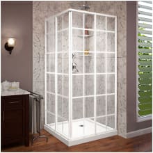 French Corner 74-3/4" H x 36" W x 36" D Sliding Framed Shower Enclosure with Clear Glass and 36" x 36" Shower Base