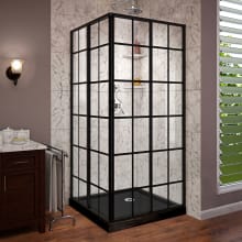 French Corner 42" D x 42" W x 74 3/4" H Framed Sliding Shower Enclosure and Acrylic Base