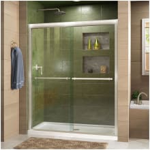 Duet 74-3/4" High x 60" Wide 30" Deep Sliding Framed Shower Door with Clear Glass, SlimeLine Shower Base Kit, and Center Drain