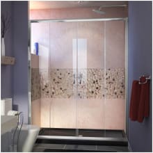 Visions 74-3/4" High x 60" Wide 32" Deep Sliding Framed Shower Door with Clear Glass, SlimeLine Shower Base Kit, and Center Drain