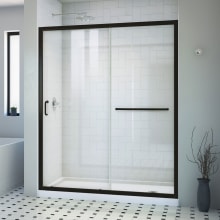 Infinity-Z 74-3/4" High x 60" Wide x 30" Deep Alcove Shower Module with Clear Sliding Shower Door, and Right Drain Base