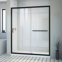 Infinity-Z 74-3/4" High x 60" Wide x 32" Deep Alcove Shower Module with Clear Sliding Shower Door, and Center Drain Base