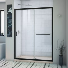 Infinity-Z 74-3/4" High x 54" Wide x 32" Deep Alcove Shower Module with Clear Sliding Shower Door, and Center Drain Base