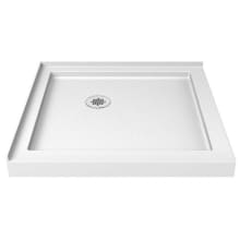 Slimline 42" x 42" Square Shower Base with Double Threshold and Corner Drain