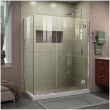 Unidoor-X 72" High x 35" Wide x 30-3/8" Deep Hinged Frameless Shower Enclosure with Clear Glass