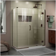 Unidoor-X 72" High x 35" Wide x 34-3/8" Deep Hinged Frameless Shower Enclosure with Clear Glass