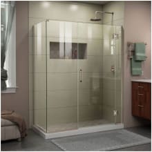 Unidoor-X 72" High x 35-1/2" Wide x 34-3/8" Deep Hinged Frameless Shower Enclosure with Clear Glass