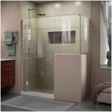 Unidoor-X 72" High x 59" Wide x 36-3/8" Deep Hinged Frameless Shower Enclosure with Clear Glass and 36" x 36" Buttress Panel