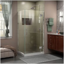 Unidoor-X 72" High x 29-3/8" Wide x 34" Deep Hinged Frameless Shower Enclosure with Clear Glass