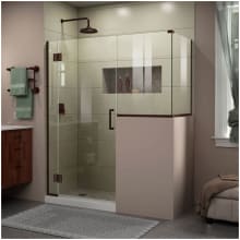 Unidoor-X 72" High x 57" Wide x 30-3/8" Deep Hinged Frameless Shower Enclosure with Clear Glass and 34" x 30" Buttress Panel