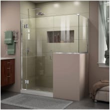 Unidoor-X 72" High x 57" Wide x 36-3/8" Deep Hinged Frameless Shower Enclosure with Clear Glass and 36" x 36" Buttress Panel
