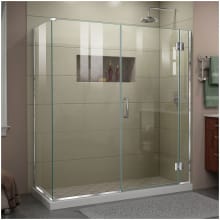 Unidoor-X 72" High x 63-1/2" Wide x 30-3/8" Deep Hinged Frameless Shower Enclosure with Clear Glass