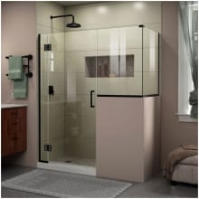 Unidoor-X 72" High x 58" Wide x 36-3/8" Deep Hinged Frameless Shower Enclosure with Clear Glass and 36" x 36" Buttress Panel