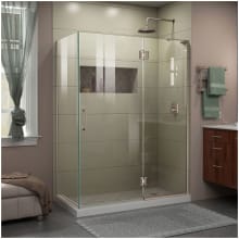 Unidoor-X 72" High x 47-3/8" Wide x 30" Deep Hinged Frameless Shower Enclosure with Clear Glass