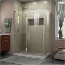 Unidoor-X 72" High x 47-3/8" Wide x 34" Deep Left Hinged Frameless Right Hand Shower Enclosure with Clear Glass