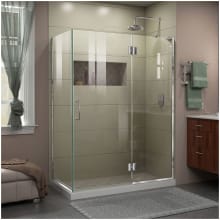 Unidoor-X 72" High x 47-3/8" Wide x 34" Deep Hinged Frameless Shower Enclosure with Clear Glass
