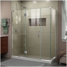 Unidoor-X 72" High x 63-1/2" Wide x 30-3/8" Deep Hinged Frameless Shower Enclosure with Clear Glass and Left Hinge