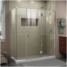 Unidoor-X 72" High x 63-1/2" Wide x 30-3/8" Deep Hinged Frameless Shower Enclosure with Clear Glass and Right Hinge