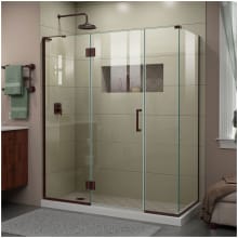 Unidoor-X 72" High x 63-1/2" Wide x 34-3/8" Deep Hinged Frameless Shower Enclosure with Clear Glass and Left Hinge