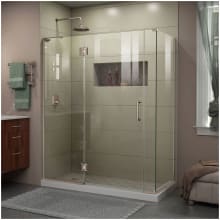 Unidoor-X 72" High x 57" Wide x 34-3/8" Deep Left Hinged Frameless Shower Enclosure with Clear Glass
