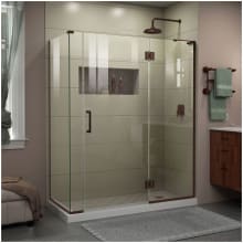 Unidoor-X 72" High x 57" Wide x 34-3/8" Deep Right Hinged Frameless Shower Enclosure with Clear Glass