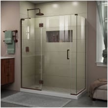 Unidoor-X 72" High x 57-1/2" Wide x 30-3/8" Deep Left Hinged Frameless Shower Enclosure with Clear Glass