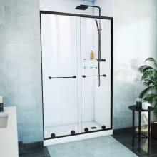 Harmony 76" High x 48" Wide Bypass Semi Frameless Shower Door with Clear Glass
