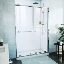 Harmony 76" High x 54" Wide Bypass Semi Frameless Shower Door with Clear Glass