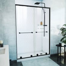 Harmony 76" High x 54" Wide Bypass Semi Frameless Shower Door with Clear Glass