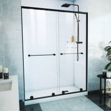 Harmony 76" High x 60" Wide Bypass Semi Frameless Shower Door with Clear Glass