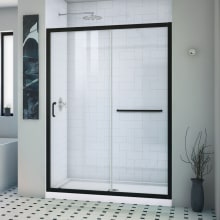 Infinity-Z 72" High x 50" Wide Sliding Semi Frameless Shower Door with Clear Glass