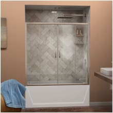 Visions 58" High x 60" Wide Sliding Framed Shower Door with Clear Glass