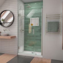 Unidoor-LS 72" High x 40" Wide Hinged Frameless Shower Door with Clear Glass