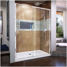 Flex 72" High x 60" Wide Hinged Framed Shower Door with Clear Glass