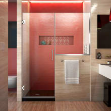Unidoor Plus 72" High x 47-1/2" Wide Hinged Frameless Shower Door with Clear Glass