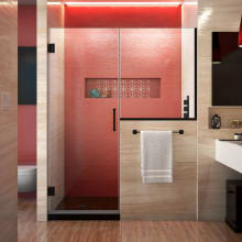 Unidoor Plus 72" High x 57-1/2" Wide Hinged Frameless Shower Door with Clear Glass