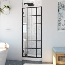Unidoor Toulon 72" High x 28" Wide Hinged Frameless Shower Door with Clear Glass