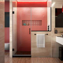 Unidoor Plus 72" High x 59-1/2" Wide Hinged Frameless Shower Door with Clear Glass