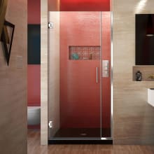 Unidoor Plus 72" High x 32-1/2" Wide Hinged Frameless Shower Door with Clear Glass