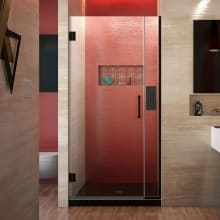 Unidoor Plus 72" High x 35" Wide Hinged Frameless Shower Door with Clear Glass