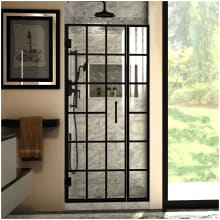 Unidoor Toulon 72" High x 34-1/2" Wide Hinged Frameless Shower Door with Clear Glass
