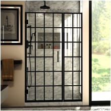 Unidoor Toulon 72" High x 46-1/2" Wide Hinged Frameless Shower Door with Clear Glass