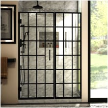 Unidoor Toulon 72" High x 52-1/2" Wide Hinged Frameless Shower Door with Clear Glass