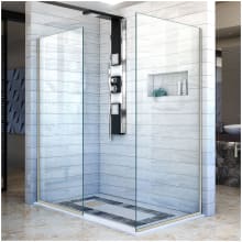 Linea Two Individual Frameless Shower Screens 34" and 30" W x 72" H, Open Entry Design